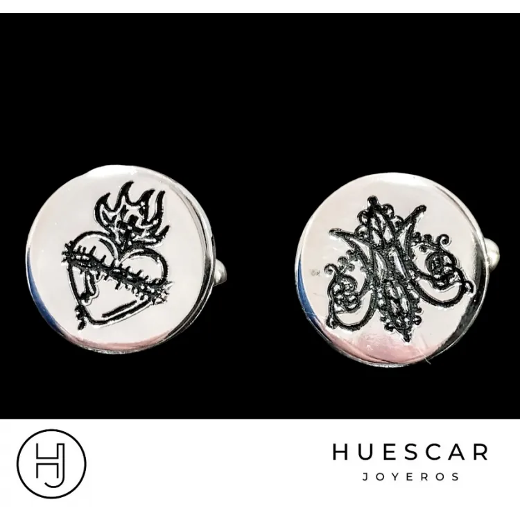 Gemelos personalizados escudos militares, cofradías ... plata de ley