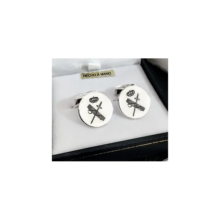 Gemelos personalizados escudos militares, cofradías ... plata de ley