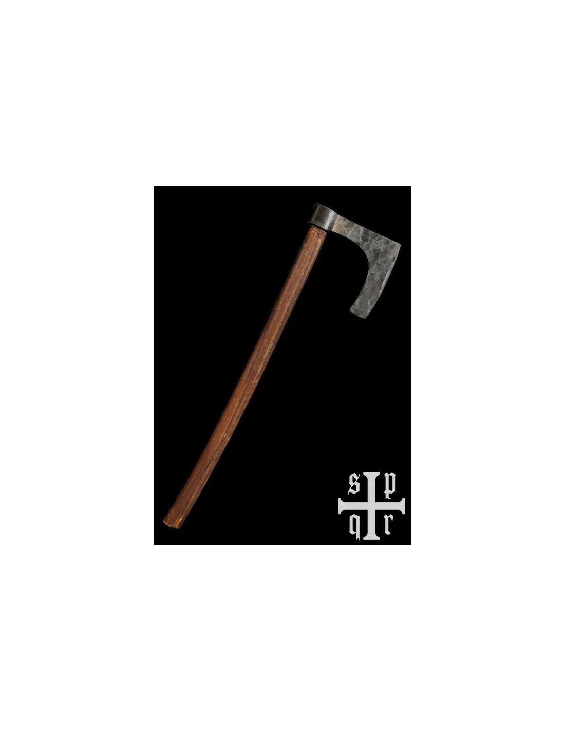 Hacha barbuda vikinga, forjada a mano (74 cm.)