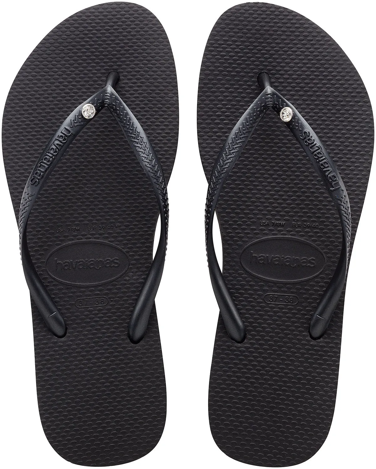 Havaianas Slim Crystal SW II Chanclas con cristal Swarovsky para mujer en rosa oro