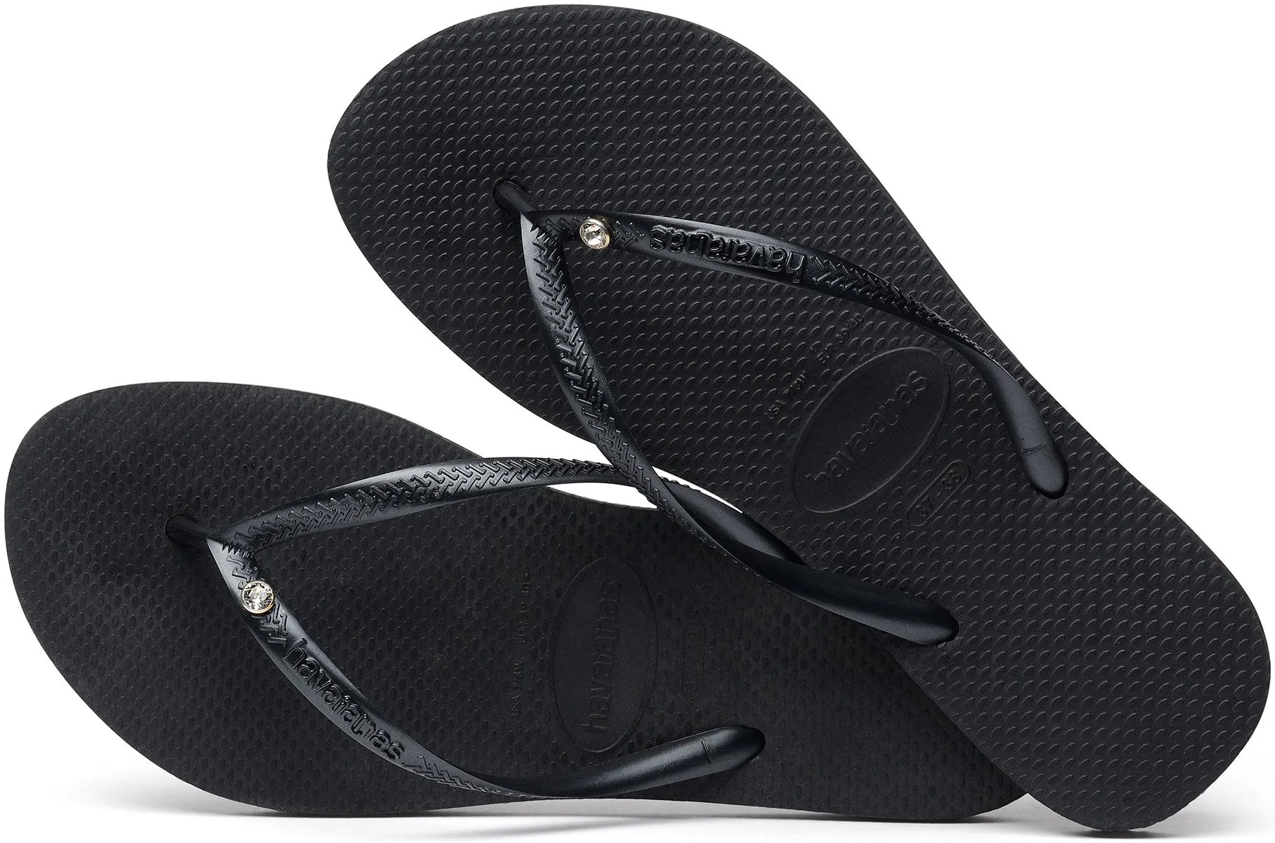 Havaianas Slim Crystal SW II Chanclas con cristal Swarovsky para mujer en rosa oro