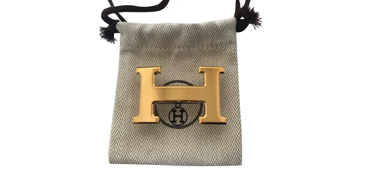 Hebilla de cinturón Hermès Constance en metal dorado brillante., ¡Nueva condición! 