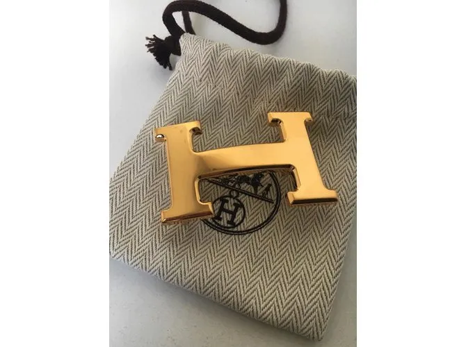 Hebilla de cinturón Hermès Constance en metal dorado brillante., ¡Nueva condición! 
