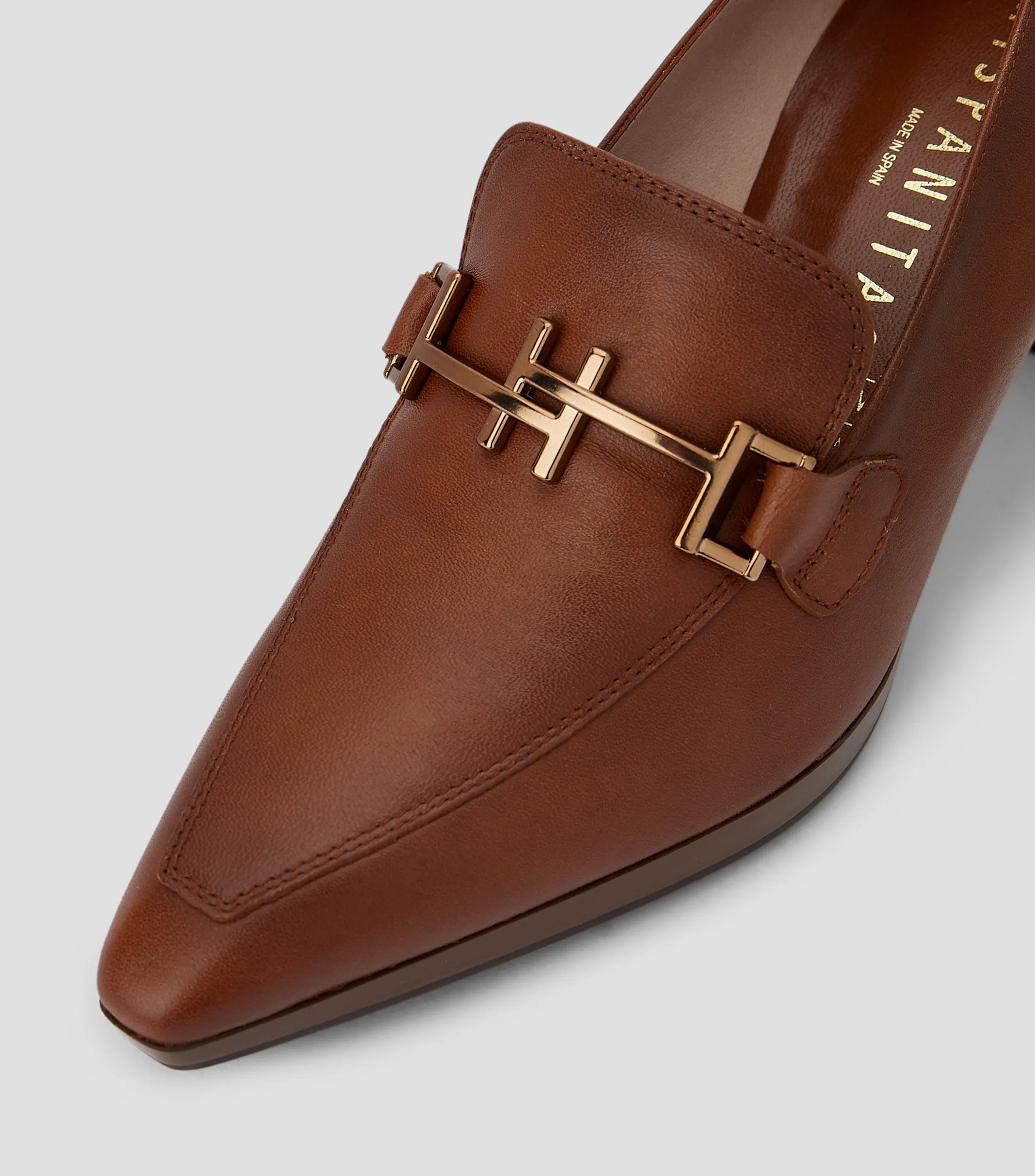 Hispanitas Zapatos Casuales Slip on en piel con tacón Mujer