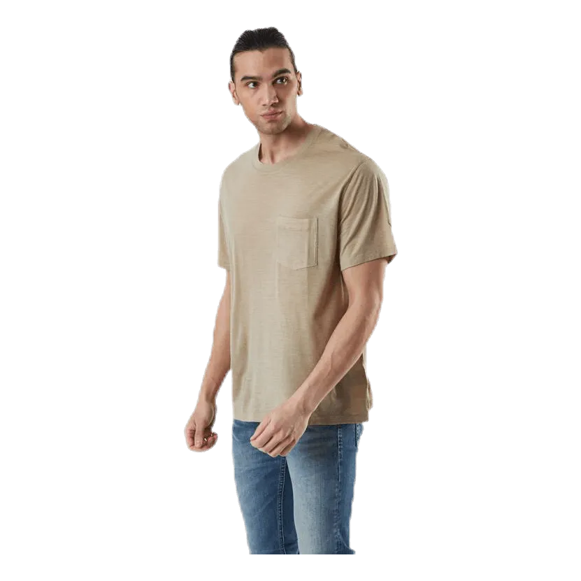 Icebreaker Nature Dye Drayden SS Pocket Crewe Beige