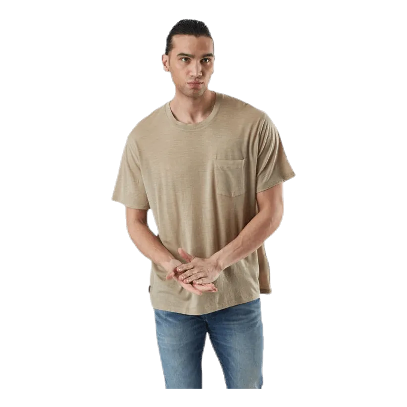 Icebreaker Nature Dye Drayden SS Pocket Crewe Beige