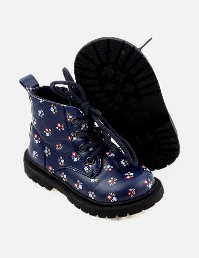 In Extenso Bota azul marino estampado floral