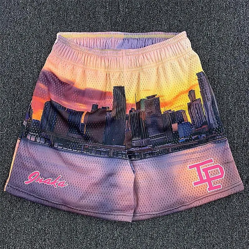 Inaka Power Shorts Hombre Clásico Gimnasio Baloncesto Entrenamiento Mujer Pantalones Cortos de Malla Una Capa Inaka Shorts F