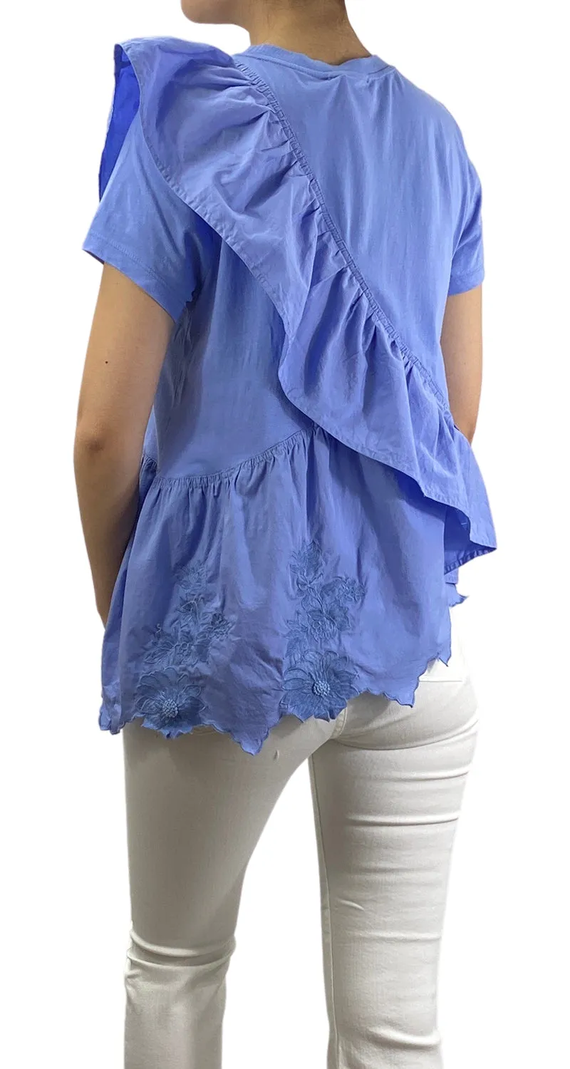 JAZMIN CHEBAR Polera Azul Vuelos