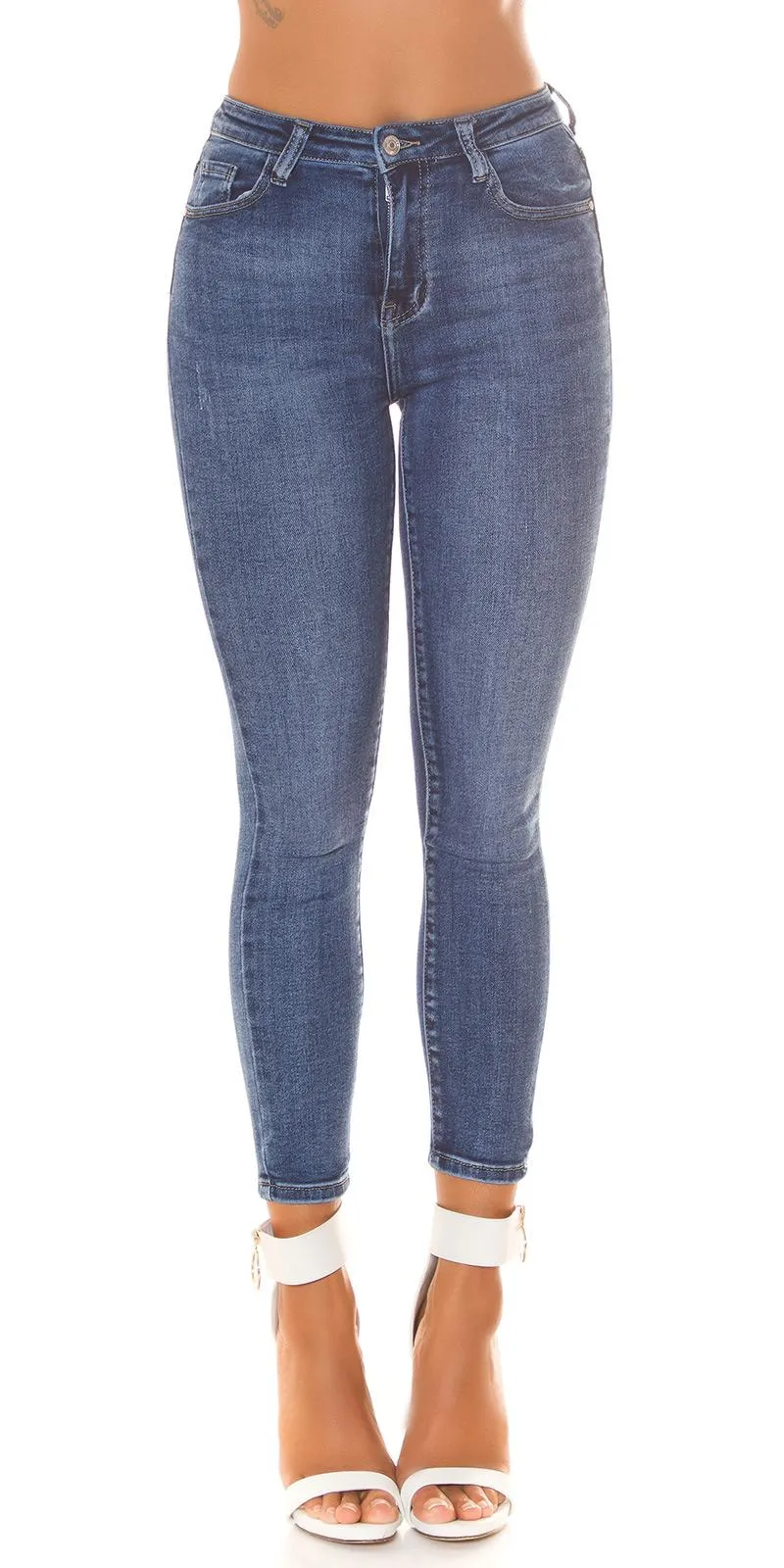 Jeans Skinny de cintura alta azul