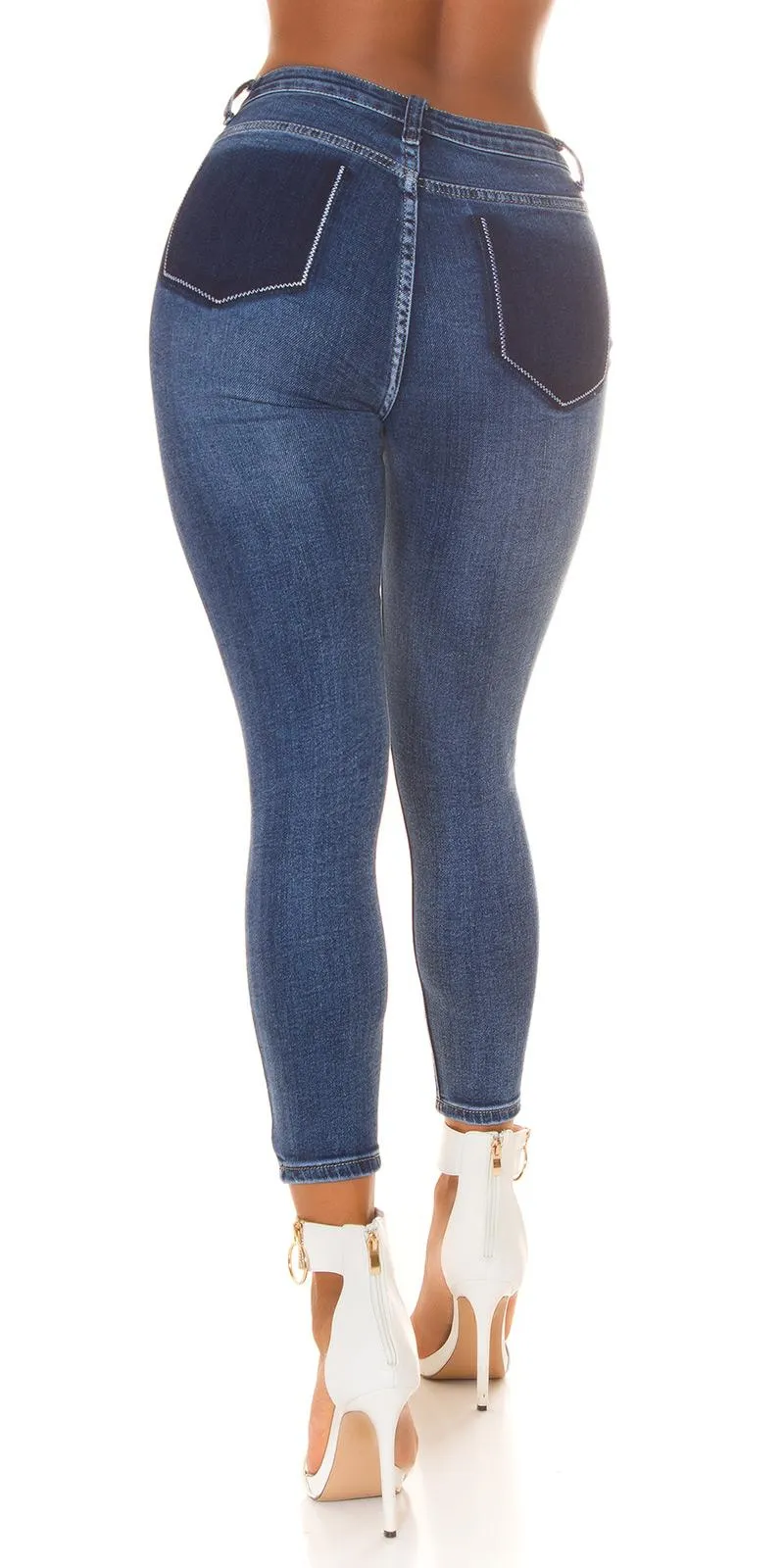 Jeans Skinny de cintura alta azul