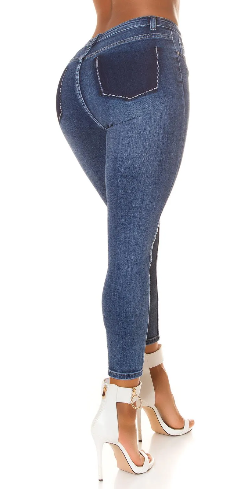 Jeans Skinny de cintura alta azul