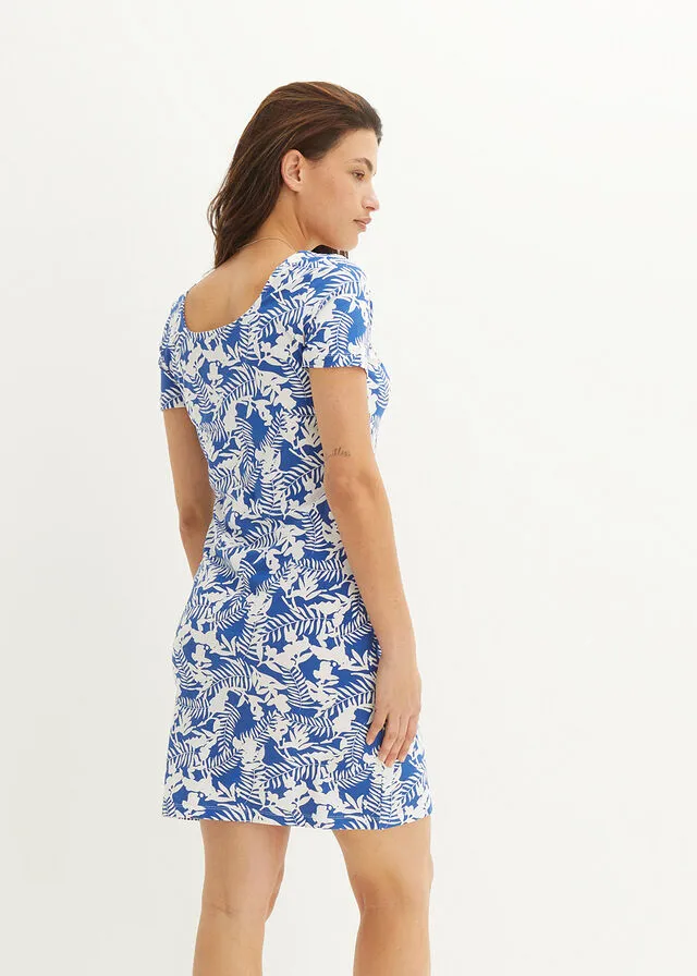JERSEY DE PUNTO BáSICO CON ESTAMPADO AZUL IMPERIALBLANCO ESTAMPADO