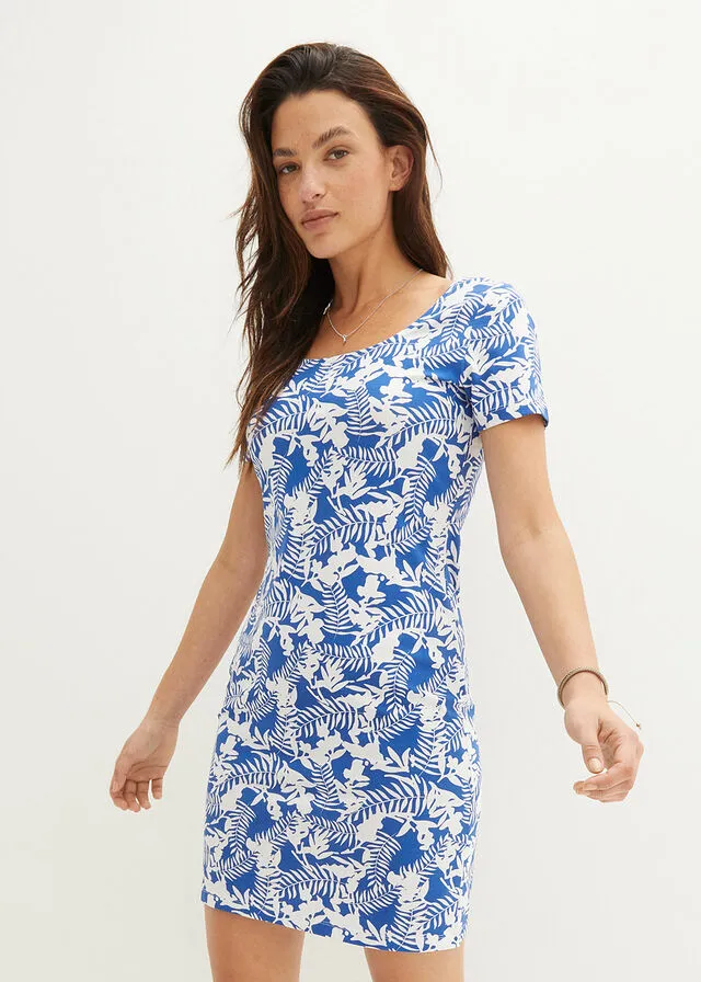 JERSEY DE PUNTO BáSICO CON ESTAMPADO AZUL IMPERIALBLANCO ESTAMPADO