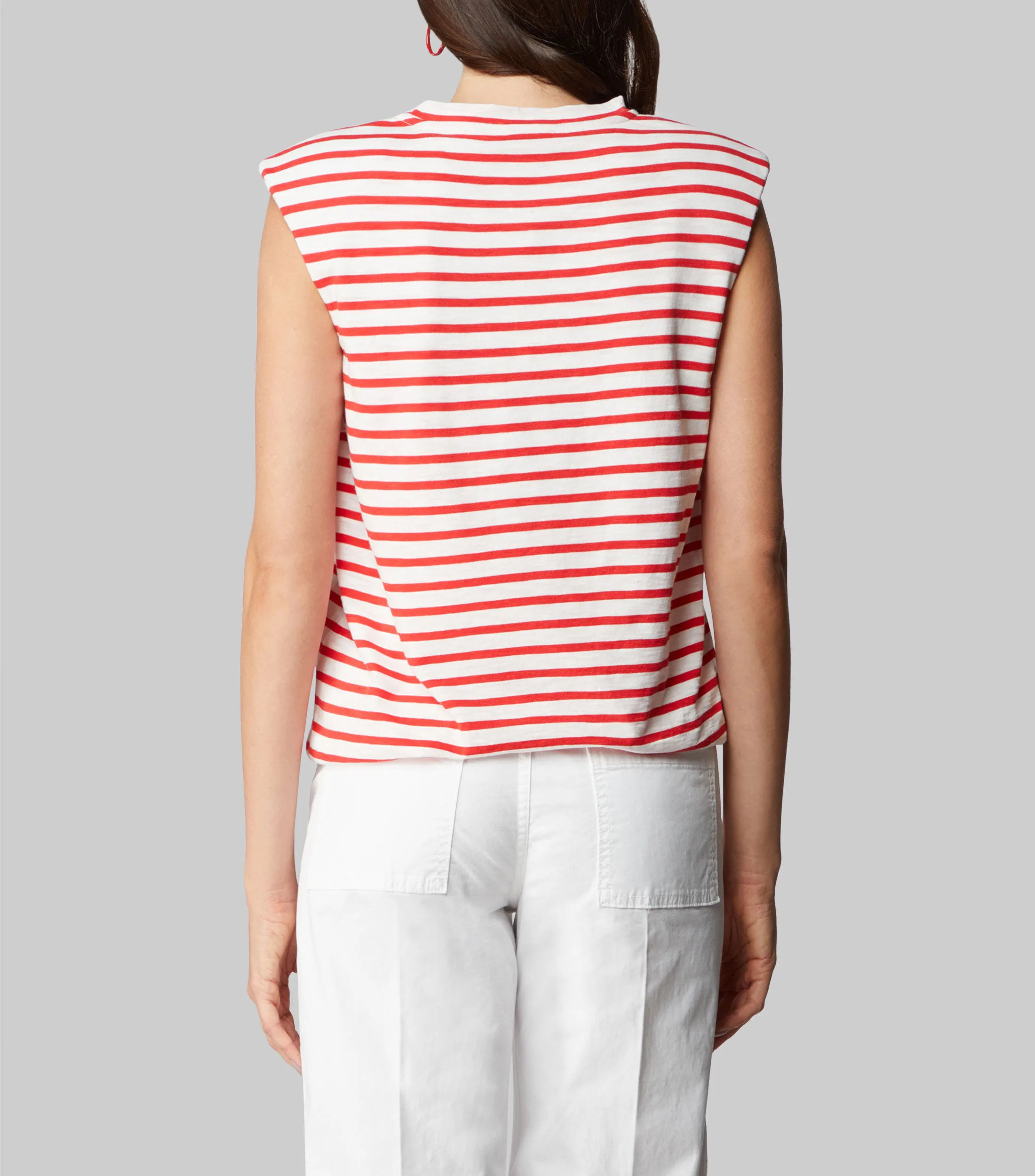 Joe's Playera cuello redondo sin mangas con rayas Mujer