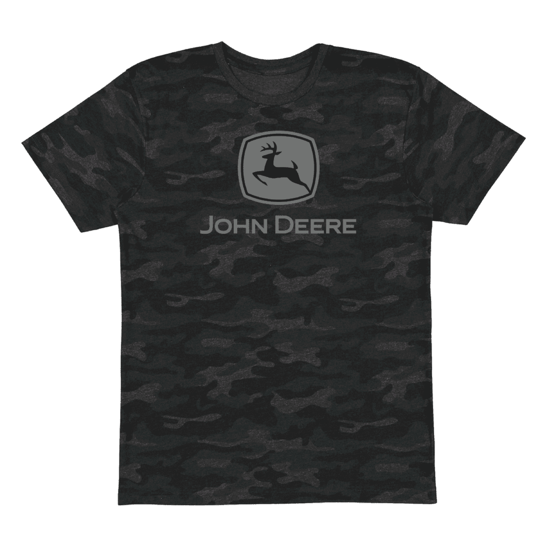 JOHN DEERE JM2803HZJDRZD7M CAMISETA P/ HOMBRE 60% ALGODON 40% POLIESTER NEGRO CAMUFLADO LOGO GRIS TALLA M