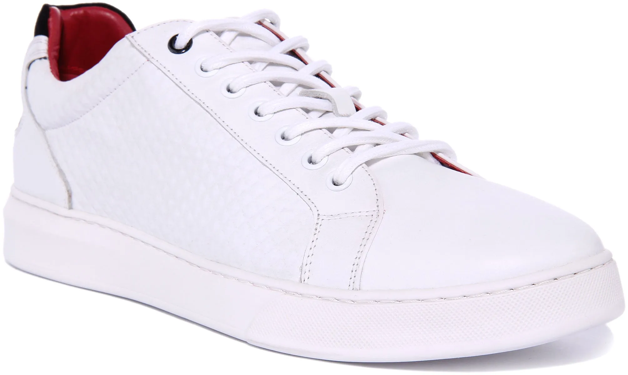 JUSTINREESS Prince Zapatos de piel para hombre en blanco