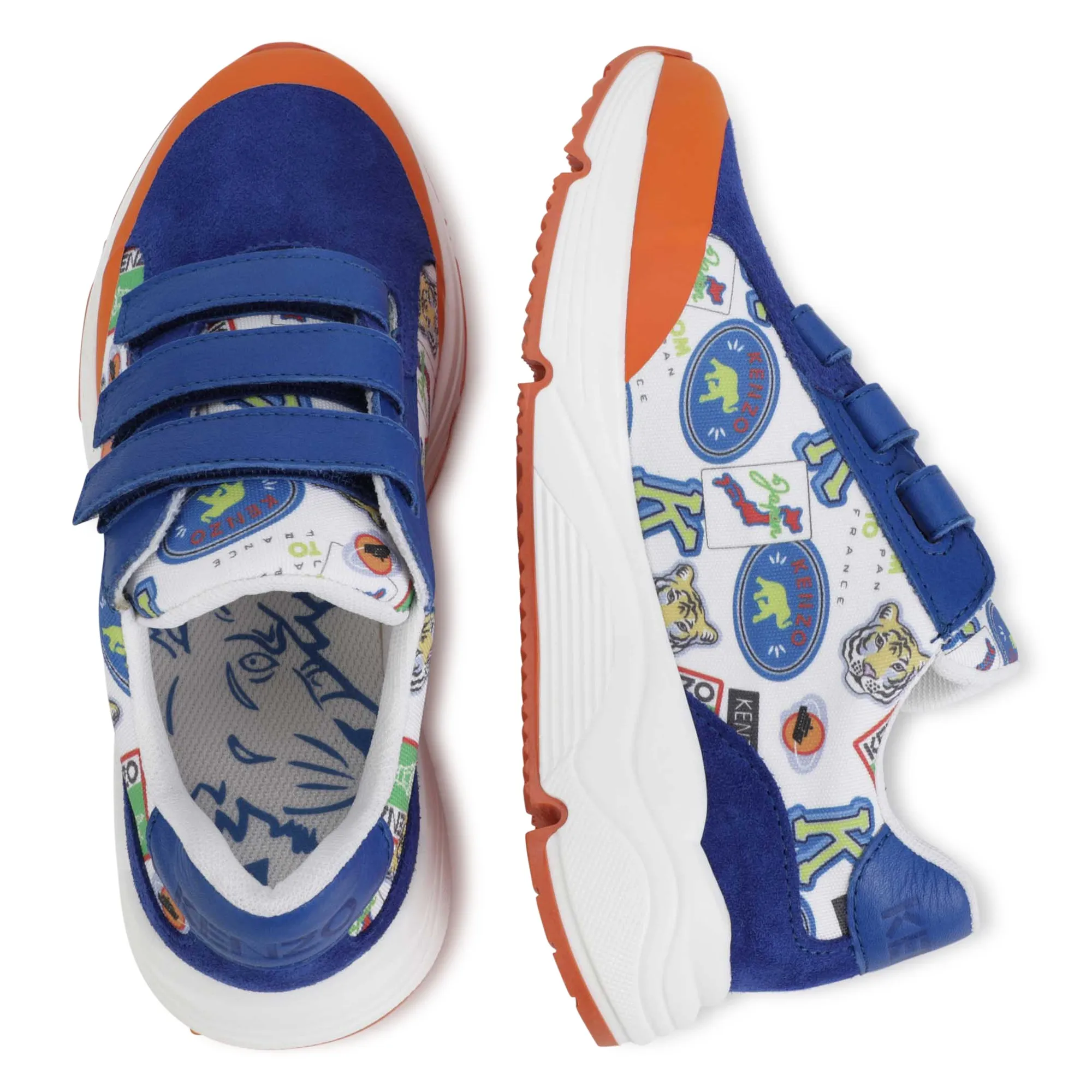 KENZO KIDS Deportivas de piel y velcro
