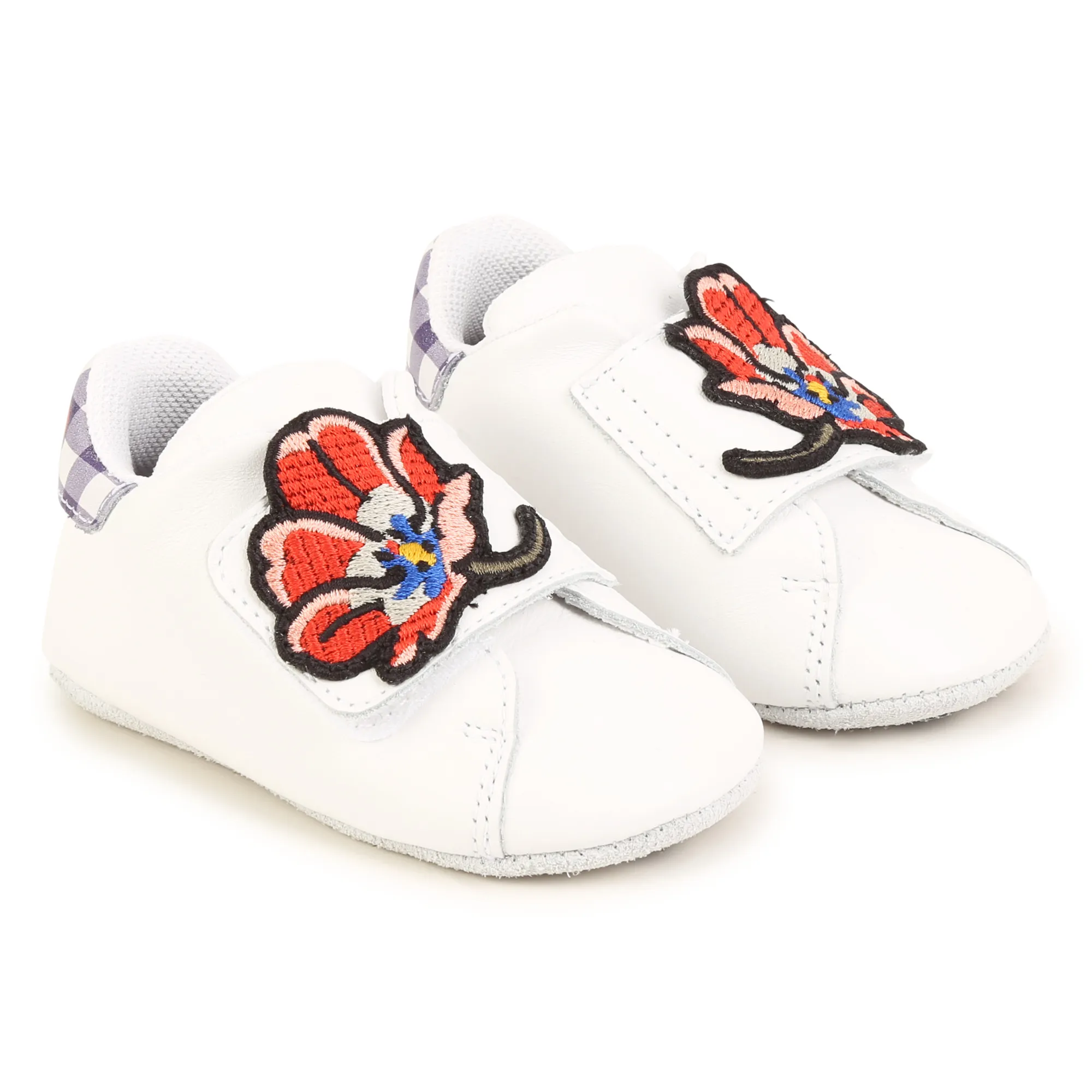 KENZO KIDS Patucos de cuero con velcro