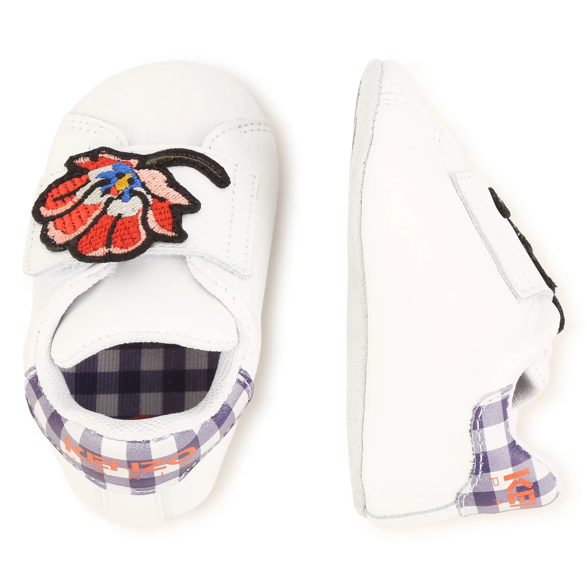 KENZO KIDS Patucos de cuero con velcro