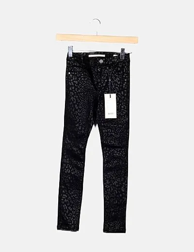 KIDS ONLY Jeans negro estampado animal