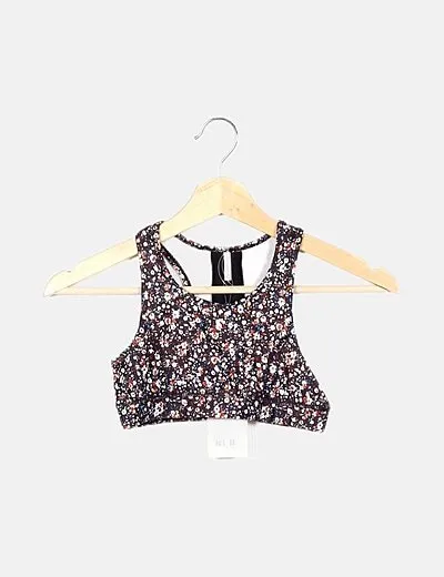 KIDS ONLY Top negro estampado floral