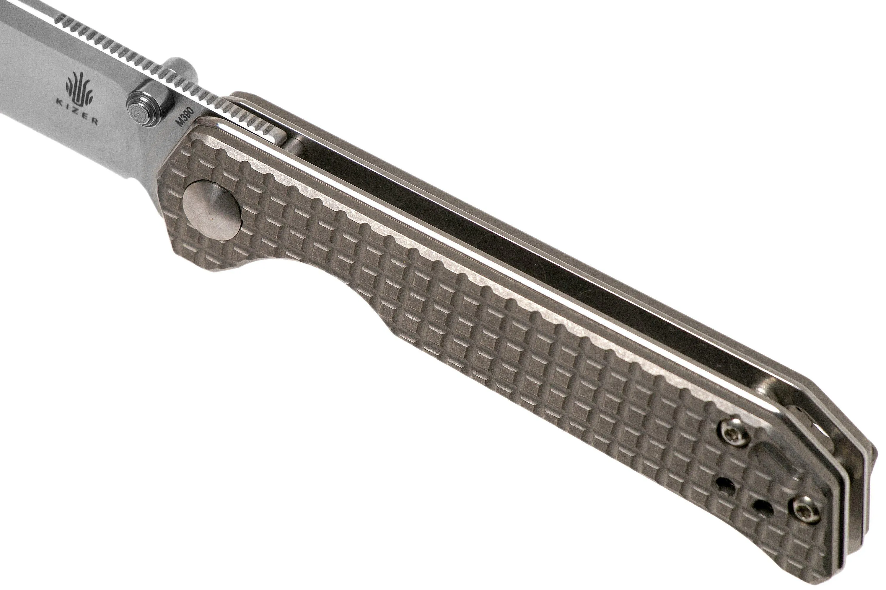 Kizer Begleiter Mini Droppoint KI3458RA2, M390, titanio, navaja, diseño Azo