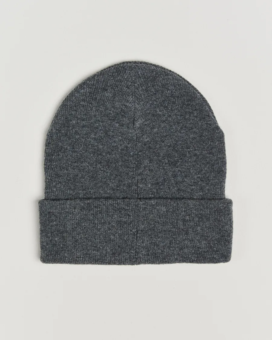 KnowledgeCotton Apparel Double Layer Wool Beanie Dark Grey
