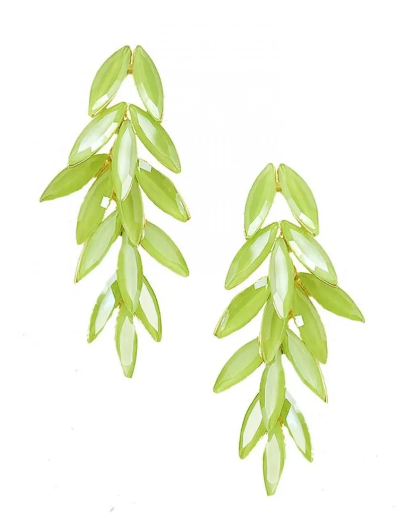 LARGOS PENDIENTES VERDES DE MUJER PARA BODAS Y NOCHE