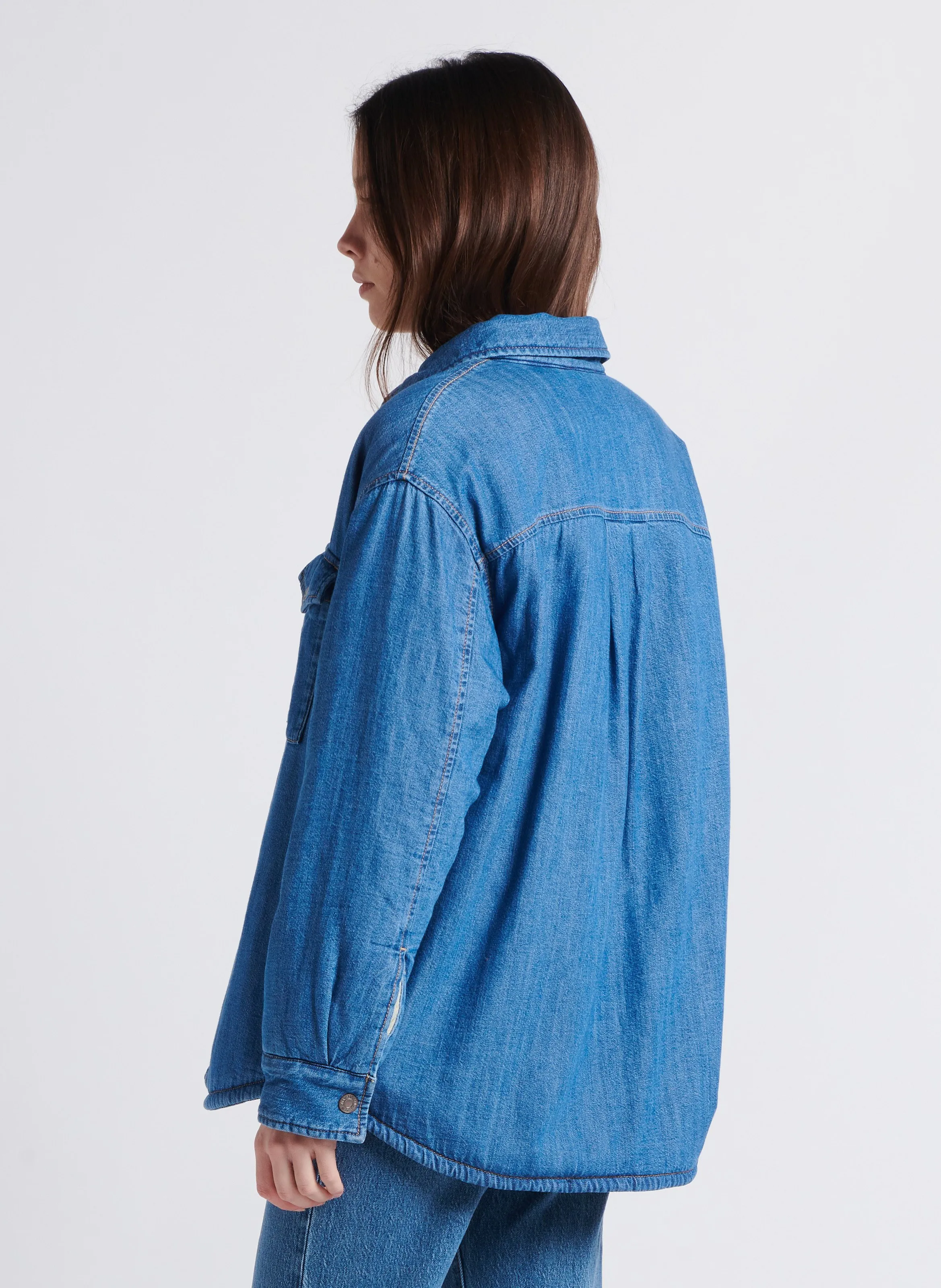 LEVI'S LOLA  SOBRECAMISA RECTA DE ALGODóN CON CUELLO CLáSICO EN AZUL