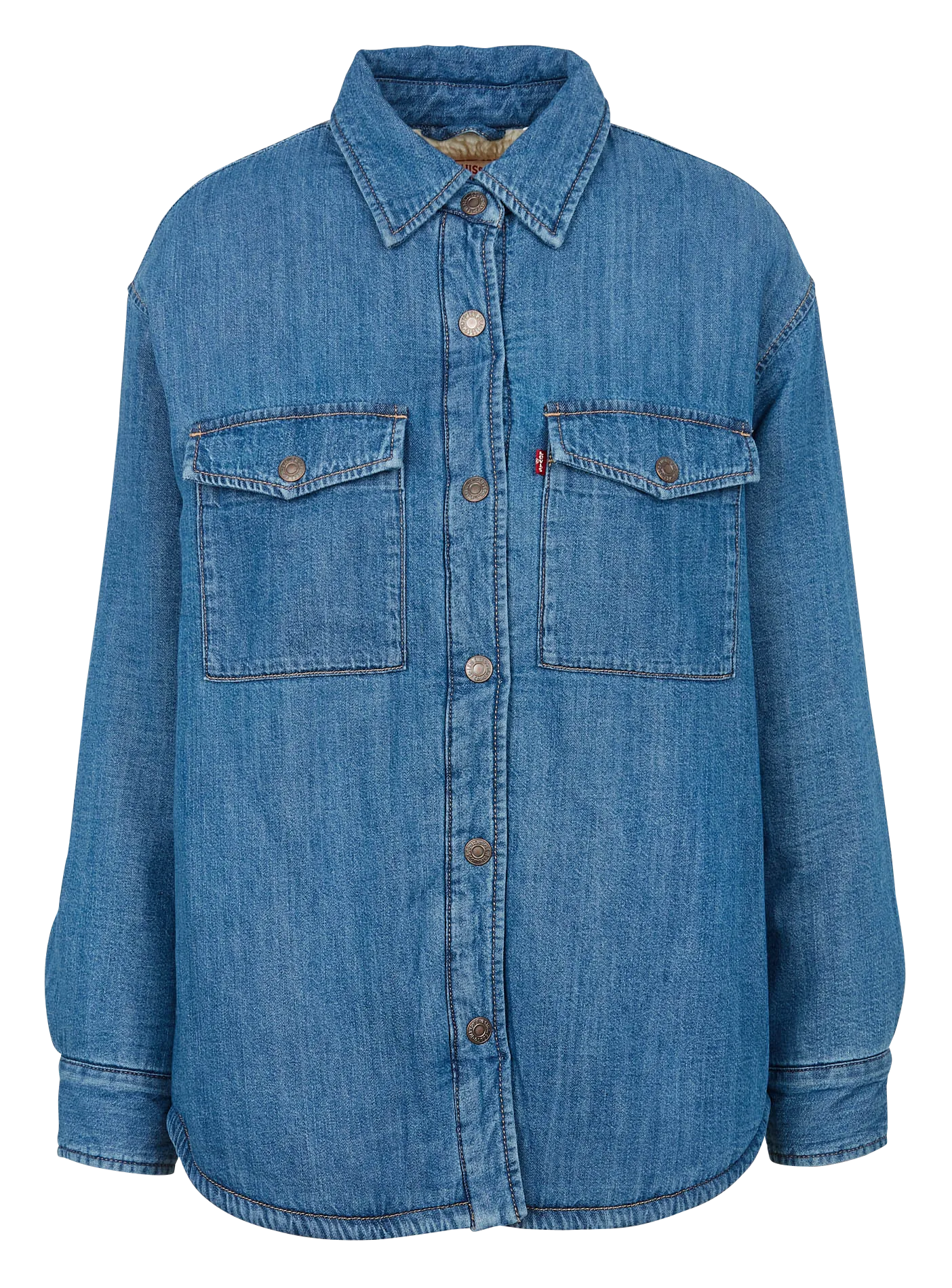 LEVI'S LOLA  SOBRECAMISA RECTA DE ALGODóN CON CUELLO CLáSICO EN AZUL