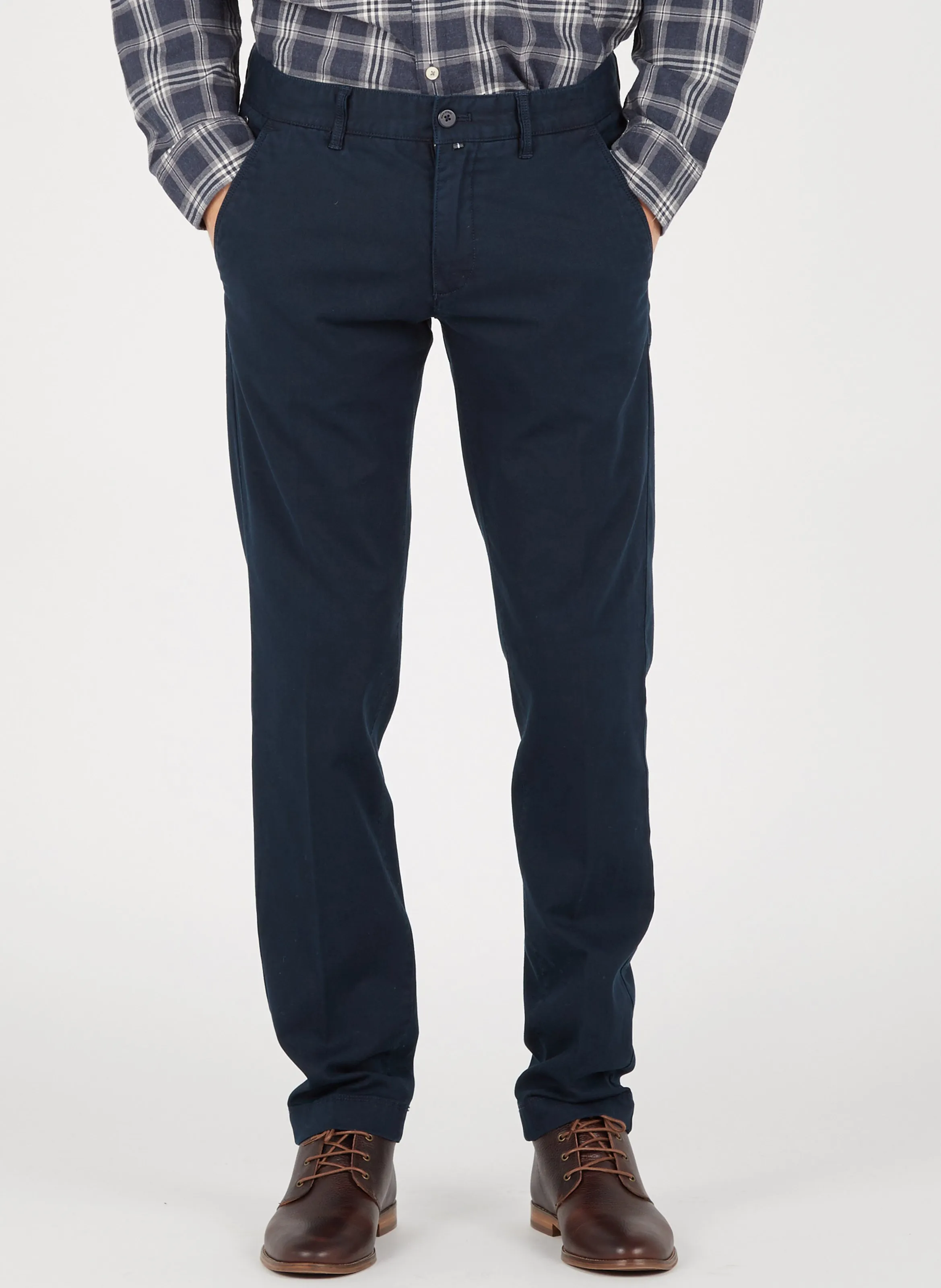 MARC O'POLO Pantalón chino slim fit de mezcla de algodón en azul