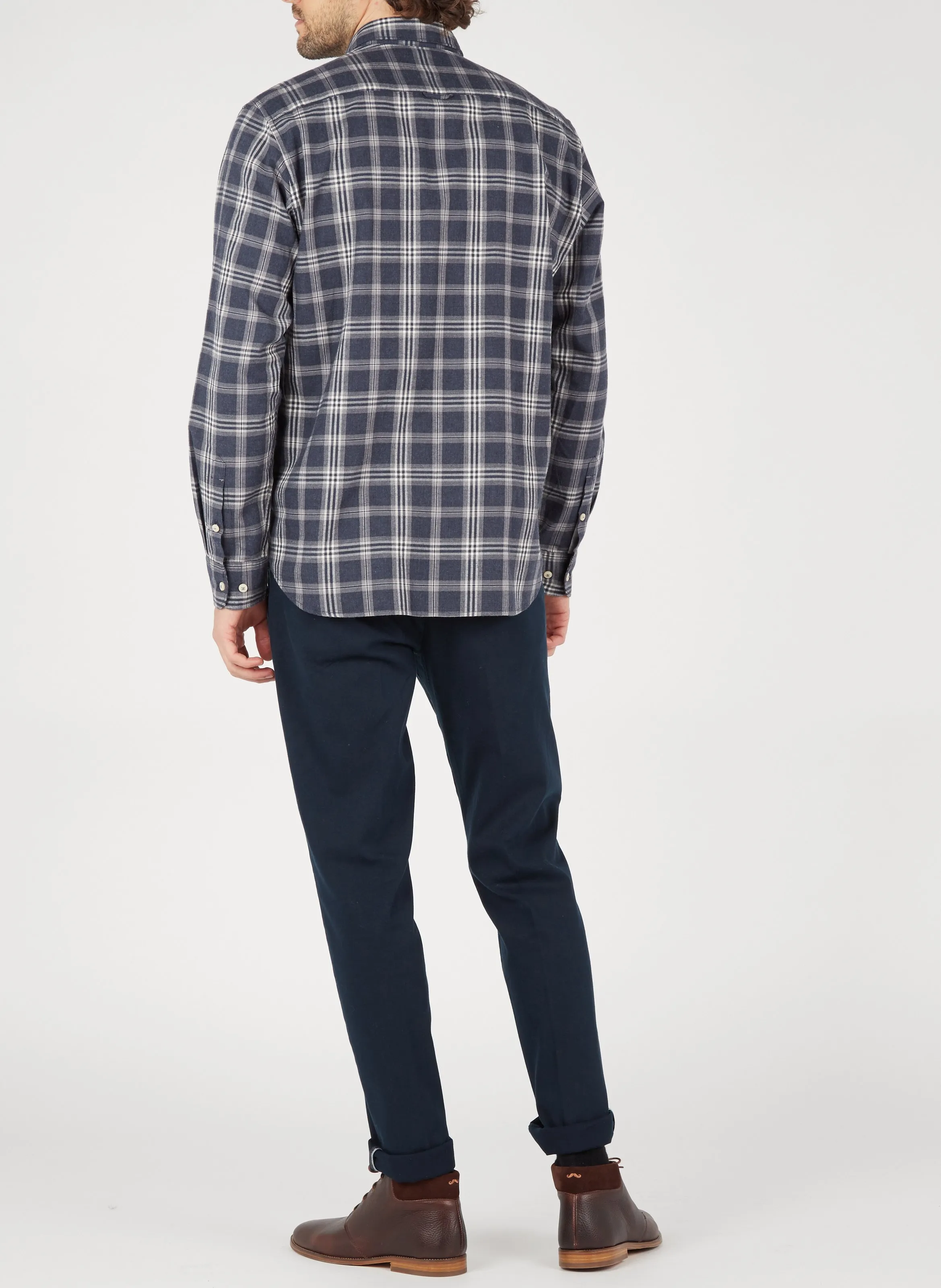 MARC O'POLO Pantalón chino slim fit de mezcla de algodón en azul