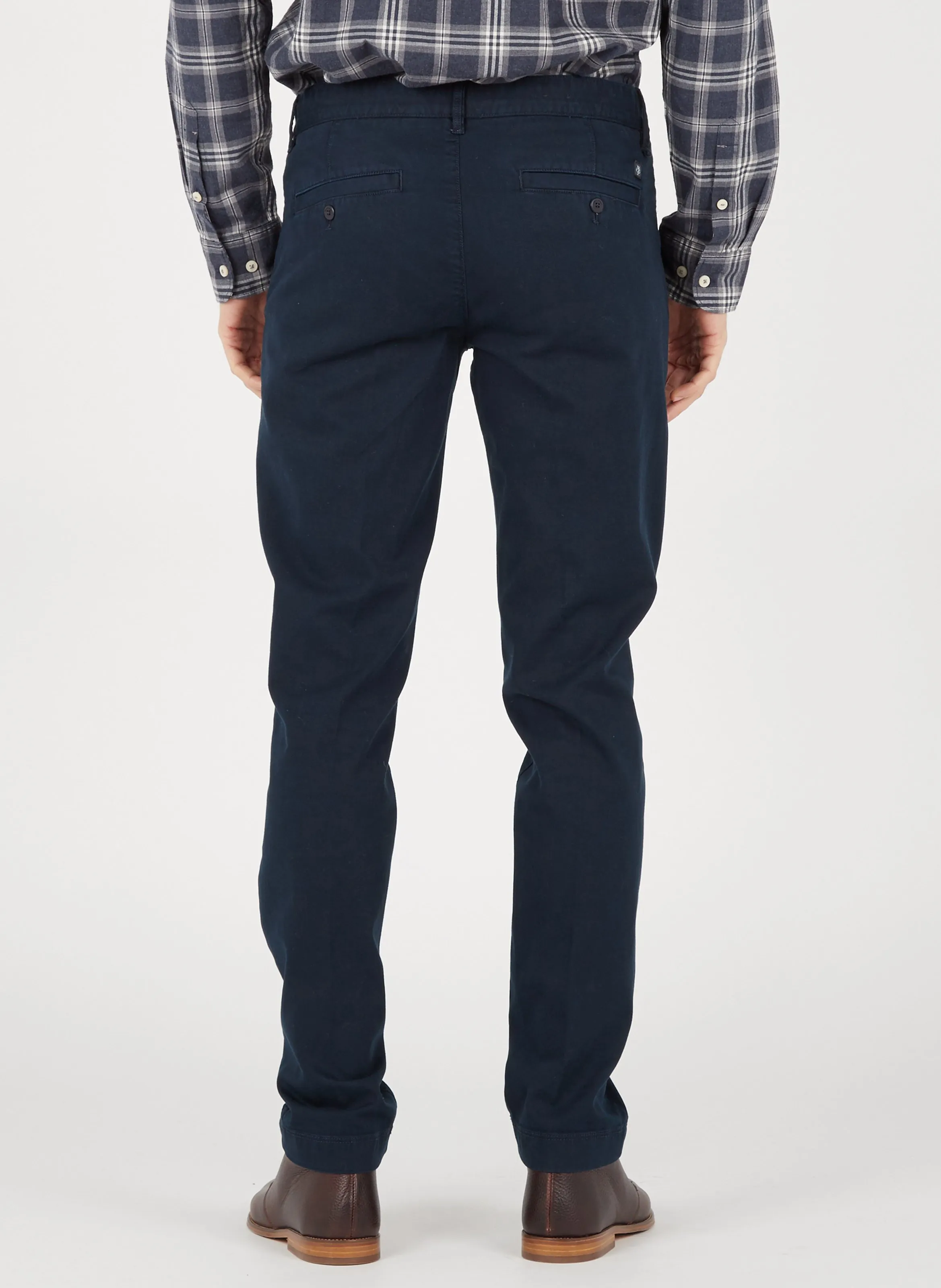 MARC O'POLO Pantalón chino slim fit de mezcla de algodón en azul