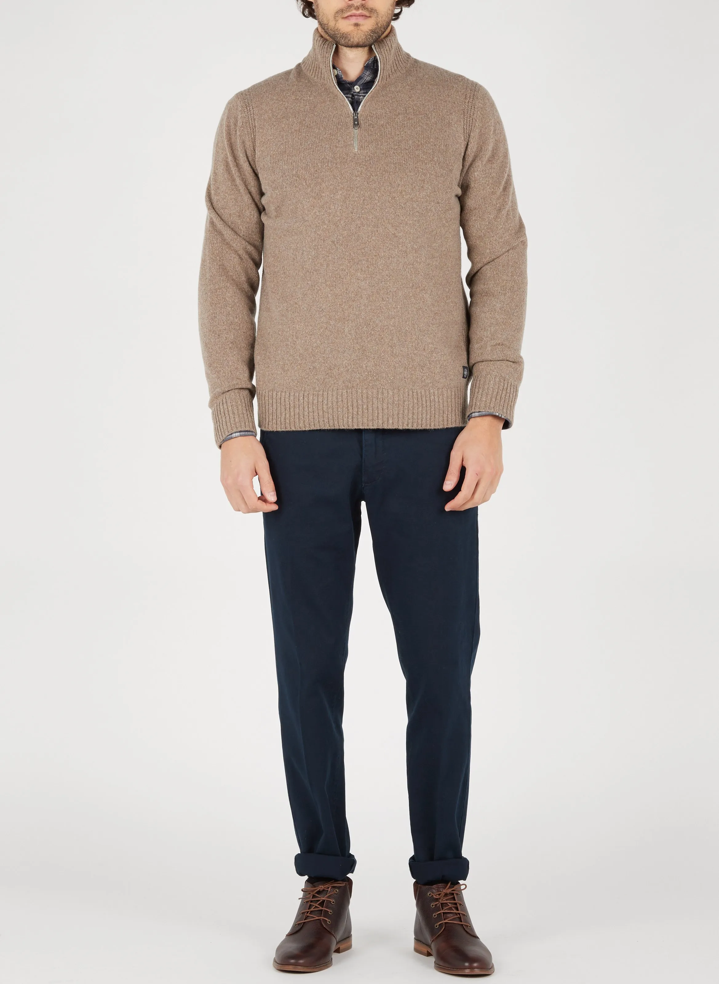 MARC O'POLO Pantalón chino slim fit de mezcla de algodón en azul