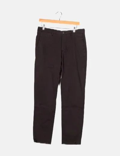 Massimo Dutti Pantalón clásico gris oscuro