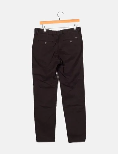 Massimo Dutti Pantalón clásico gris oscuro