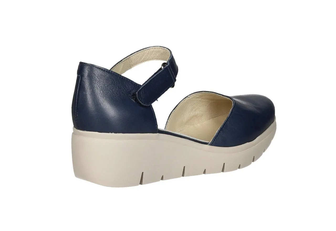 Mercedes Piel Azul Lados Abiertos Velcro Lateral