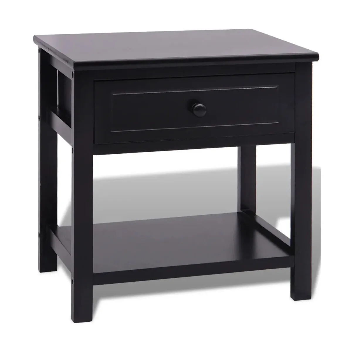 Mesita de noche de madera negro