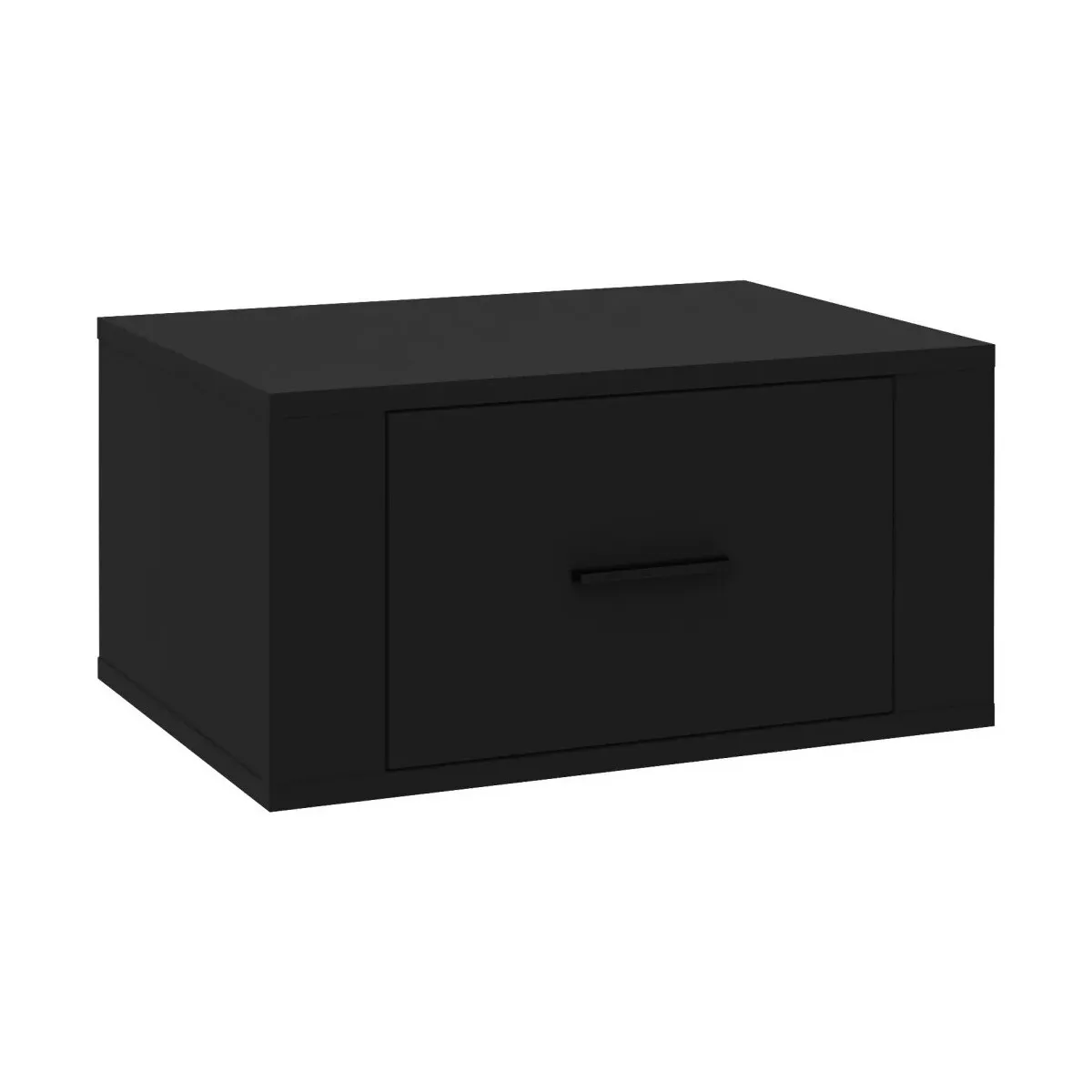 Mesita de noche de pared negro 50x36x25 cm
