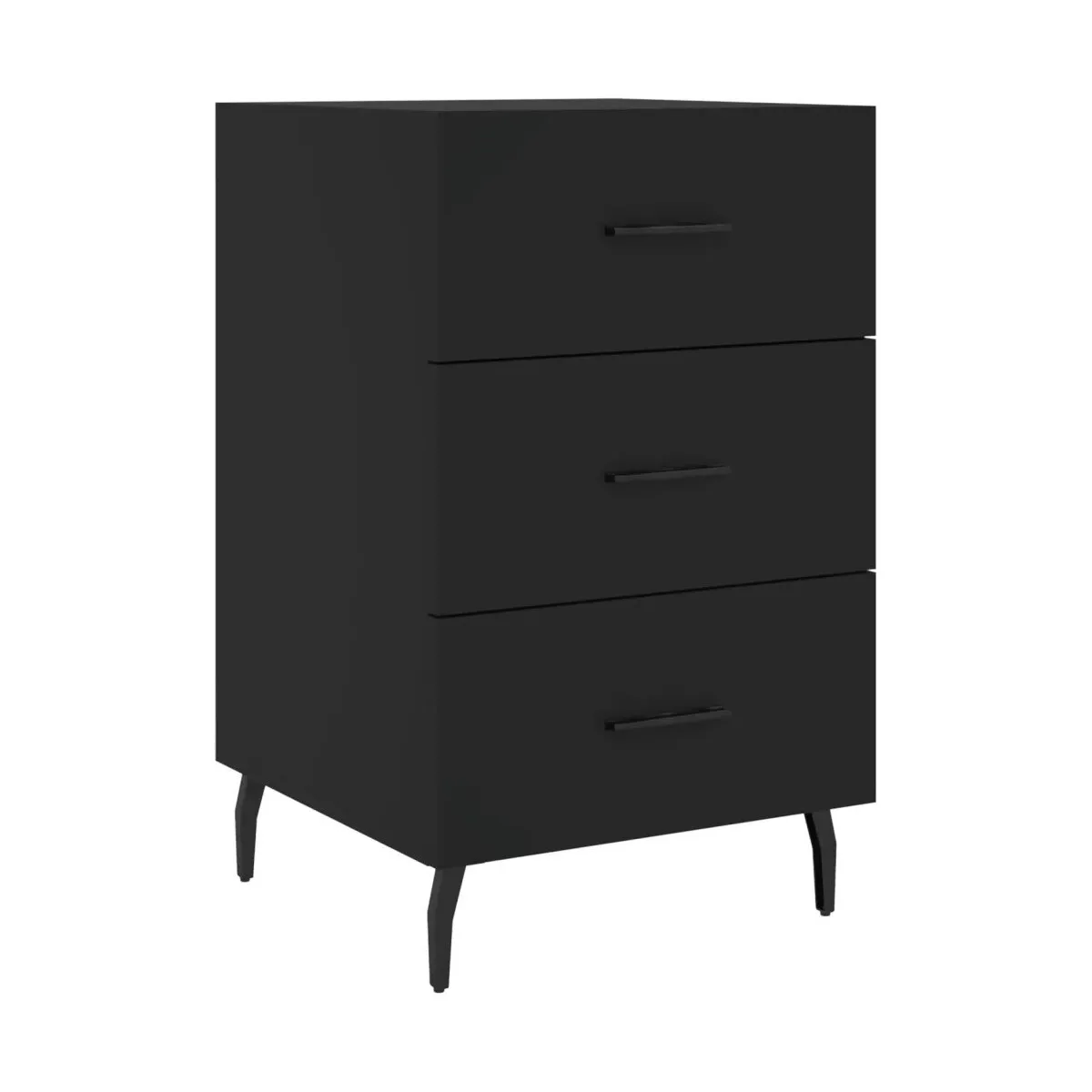 Mesita de noche madera de ingeniería negro 40x40x66 cm
