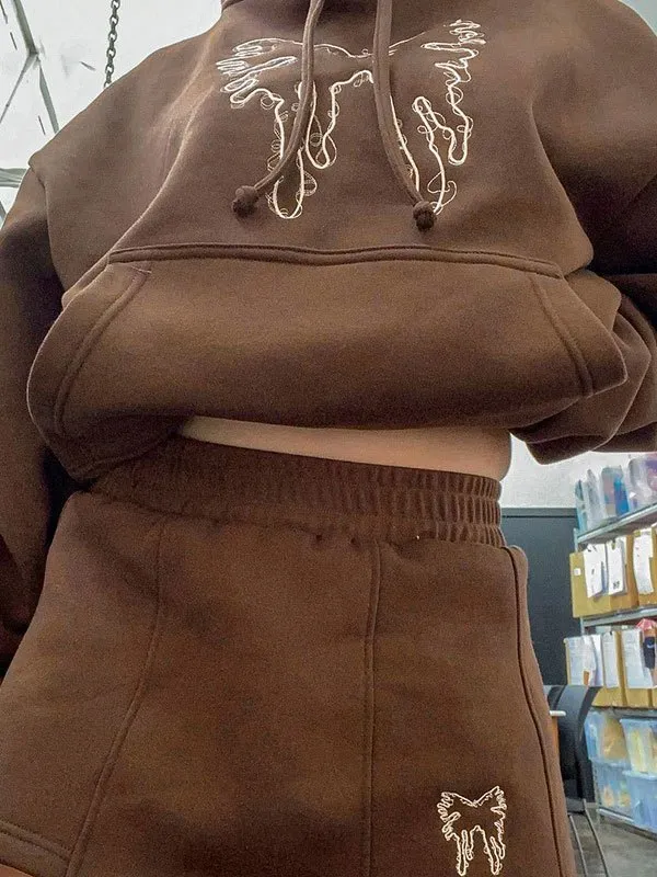 Minifalda con bordado de mariposa irregular