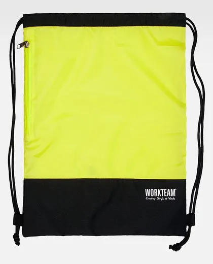 Mochila con cierre de cordón Amarillo / Negro