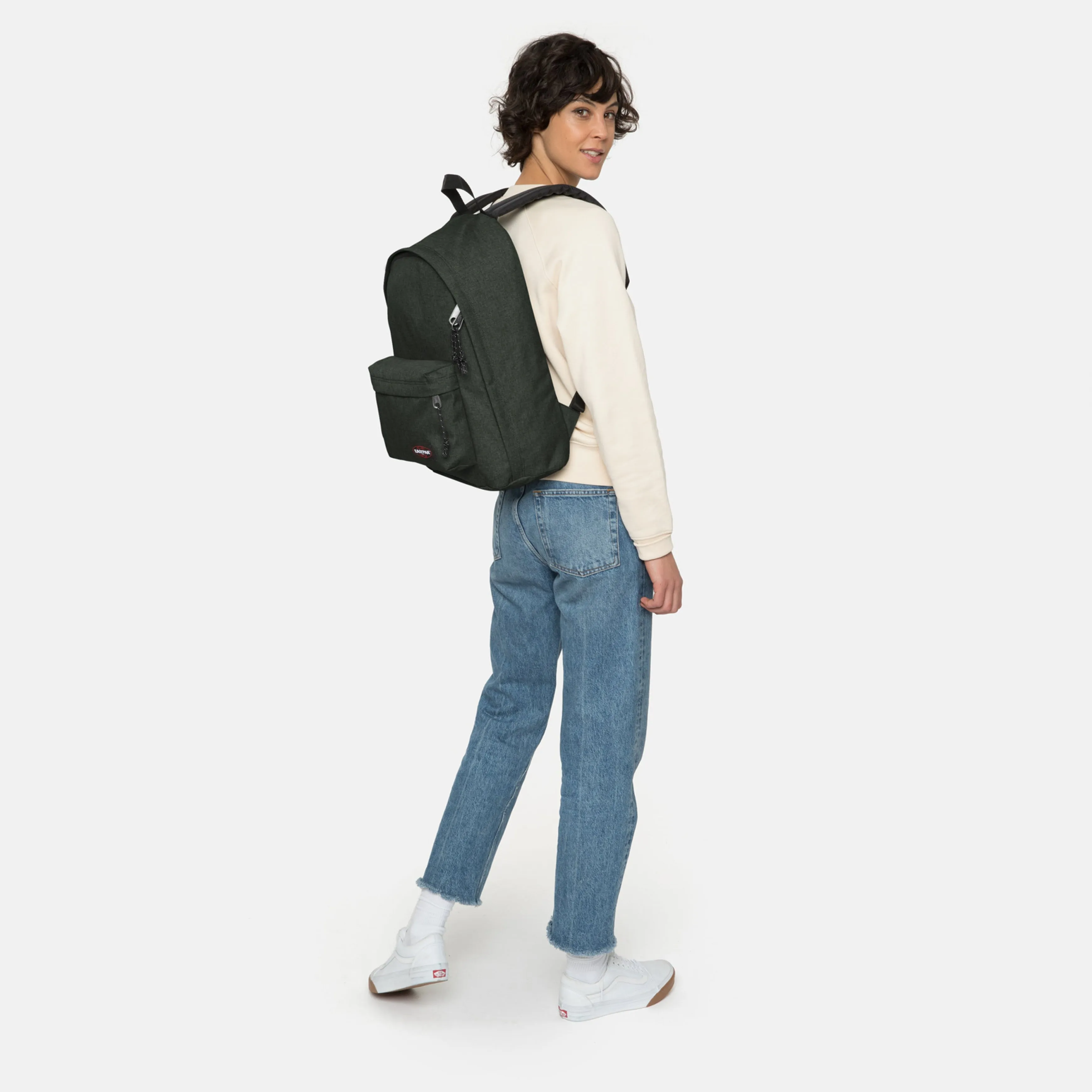 MOCHILA EASTPAK Out Of Office EK76727T  CRAFTY MOSS verde caqui efecto tejano