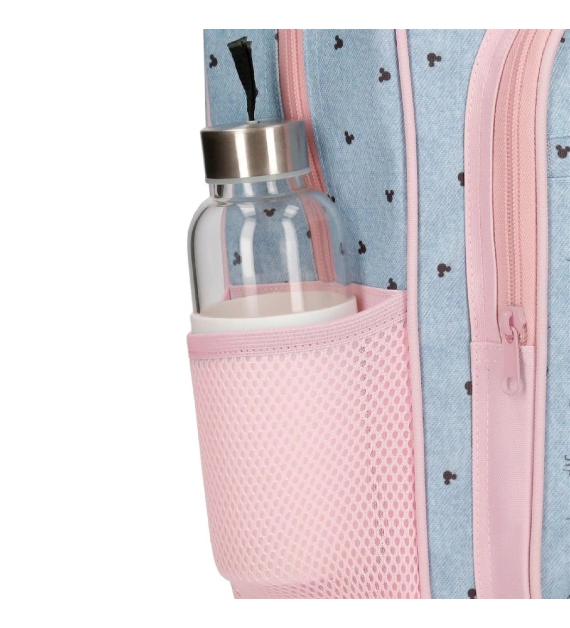 Mochila escolar Minnie American darling 38cm con carro azul