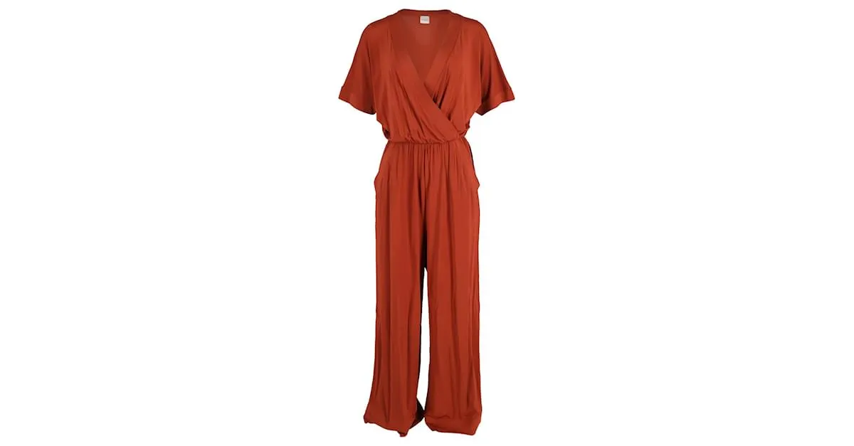 MONO CON CINTURóN VNECK EOLO DE MAX MARA EN VISCOSA NARANJA 
