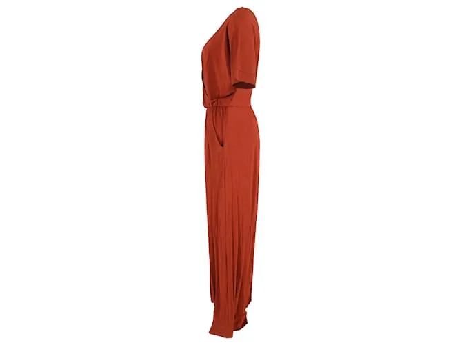 MONO CON CINTURóN VNECK EOLO DE MAX MARA EN VISCOSA NARANJA 