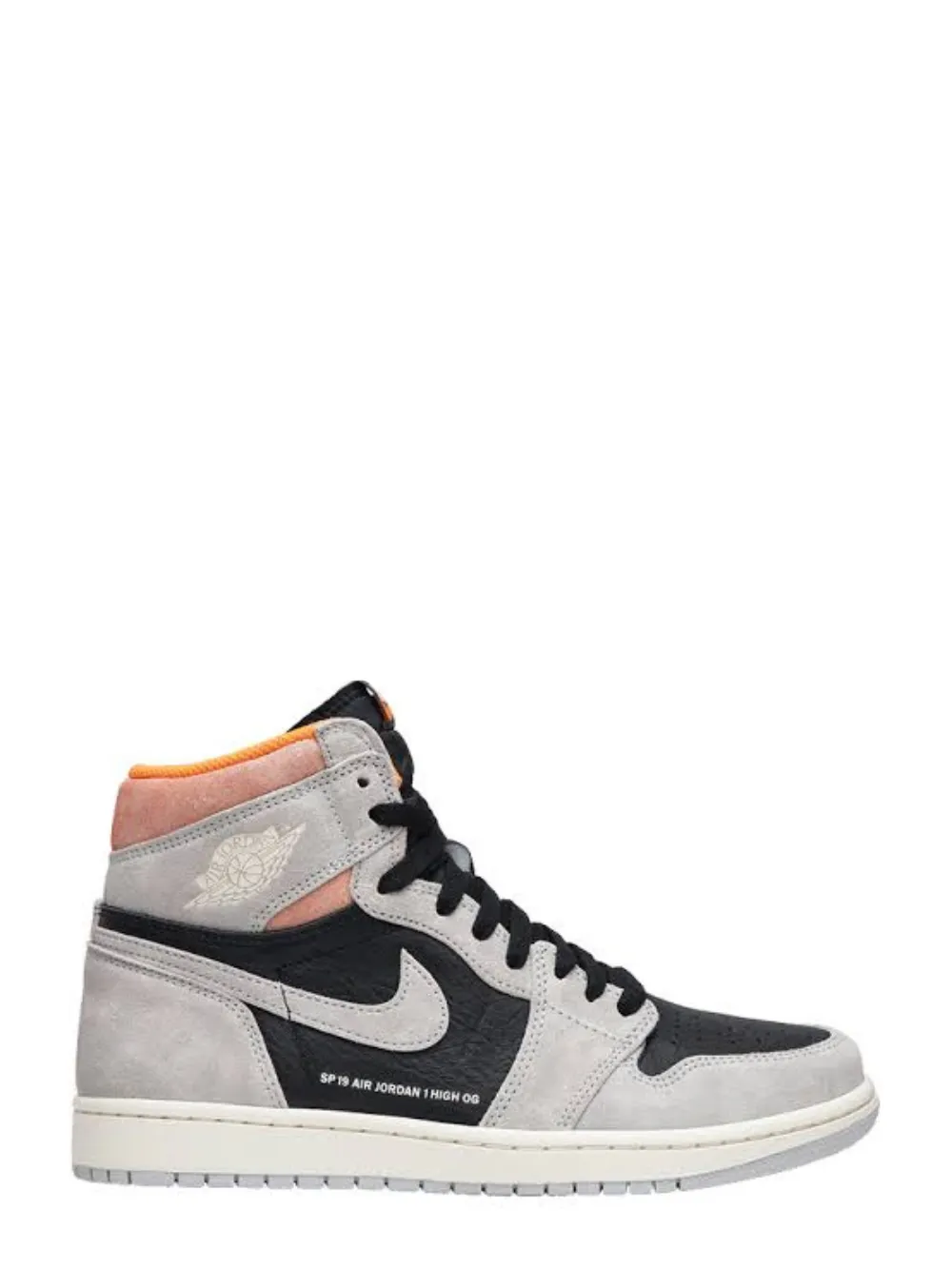 N370O Jordan 1 Retro High Neutral Grey Hyper Crimson