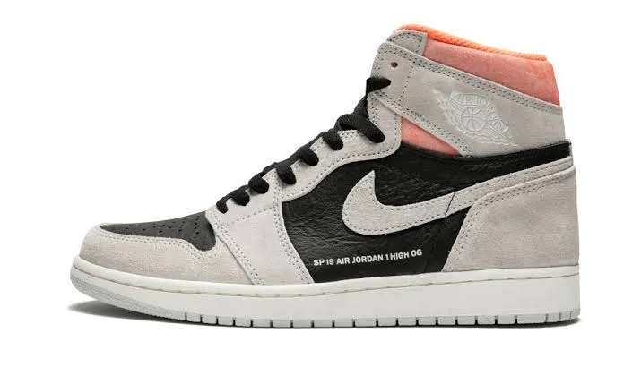 N370O Jordan 1 Retro High Neutral Grey Hyper Crimson