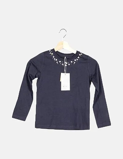 Name it Camiseta azul estampado floral